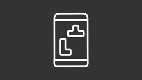 Weißes Symbol für animiertes responsives Design