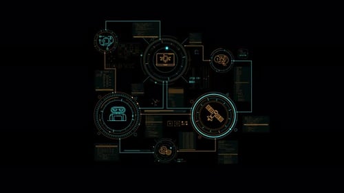 Animated Infographic Diagram on the Theme of the Work of AI