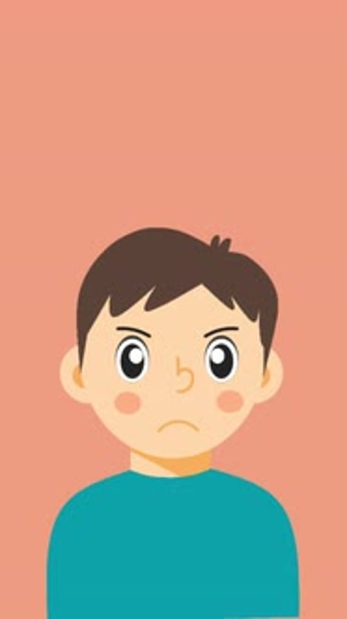 Animación en bucle de un niño expresándose
