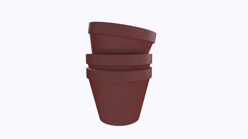 Pot tournant en boucle sur fond blanc