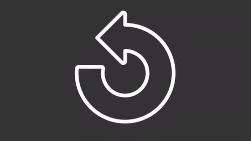 Animated thin line left turn arrow icon