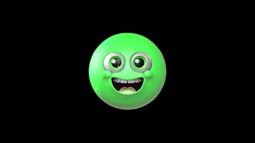 Green Smiling Emoji Animation