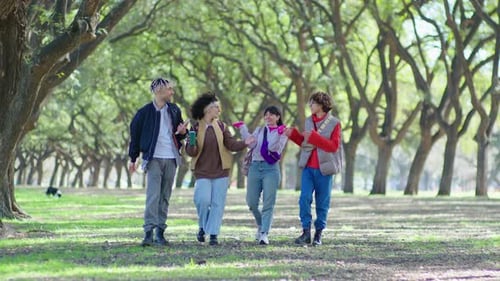 Friends Talking on a Walk after Study Day