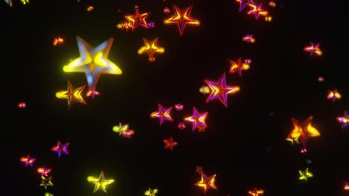 Ein nach oben fliegender Stern formt den psychedelischen futuristischen VJ-Loop
