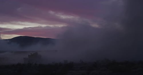 Military Main Battle Tank Firing It At The Opponent. - static