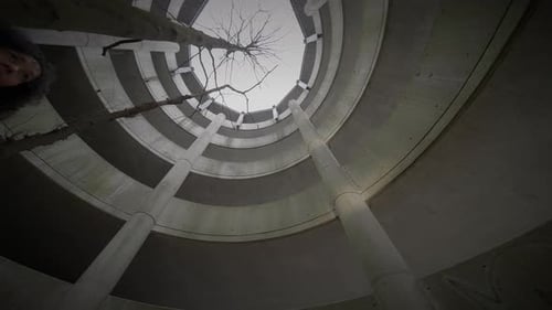 Lifestyle Portrait of Two Young Women Watching Tower Building Together