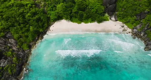 Tropical Beach with Turquoise Waters and Lush Greenery Seychelles Mahe