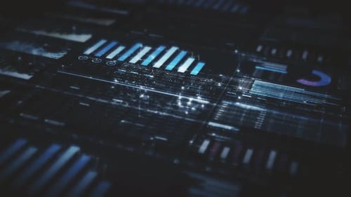Futuristic Digital Data Interface Animation Background