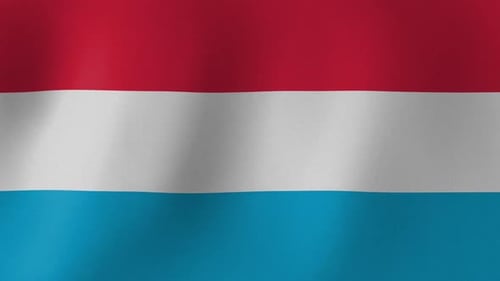 Luxembourg National Flag Waving Looping Animation