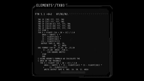 Square HUD Interface Window with Coding Elements