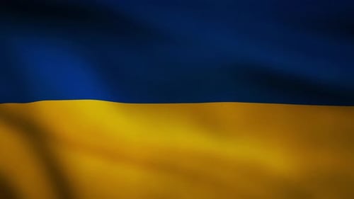 Animated Ukraine Flag Waving with Natural Fabric Detail