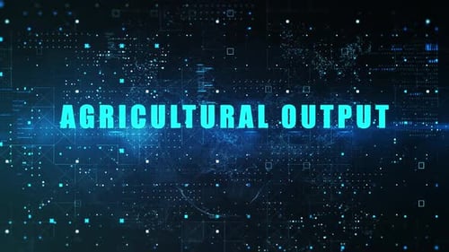 Agricultural Output Word In Economic Indicators On Digital Background