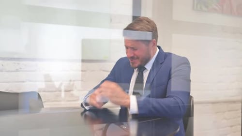 Distraught Man in Suit Reacts to Bad News