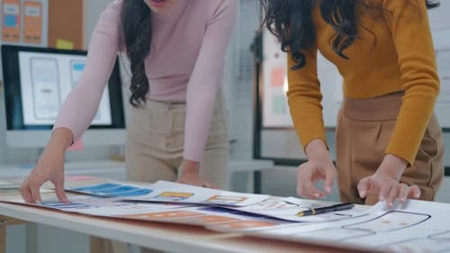 Programers discussion data analysis for UX and UI programming preparing for Generative AI Technology