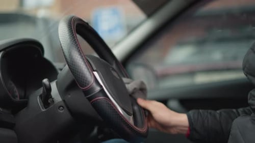Detailing Car Interior Cleaning Steering Wheel
