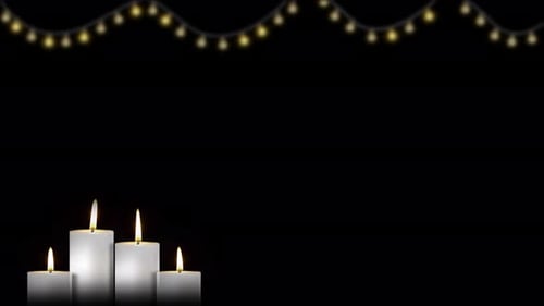 Animated Christmas Candles and Twinkle Lights Background