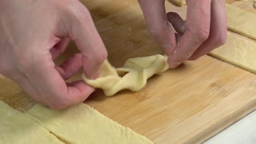 Making Dough Twists for a Tasty Snack