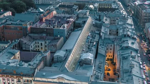 Rooftops in the city aerial