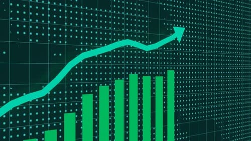 Stock market animated graphic. Stock price chart.