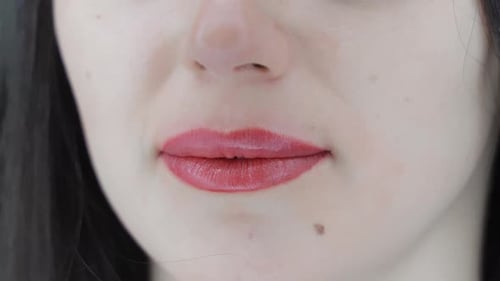 Woman's Lips Close Up Detail