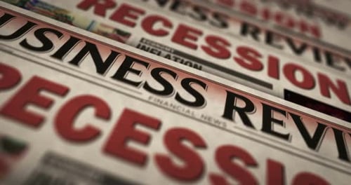 Recession and business crisis newspaper printing press