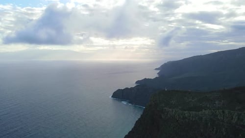 Aerial View of Cliffs in Hermigua La Gomera Canary Islands