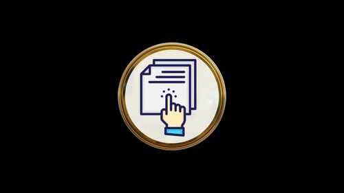 Animated 3D Document Click Icon for Digital Interface