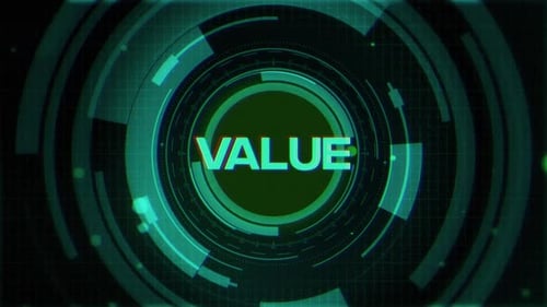 Animated Futuristic Digital Interface Circle Revealing Text