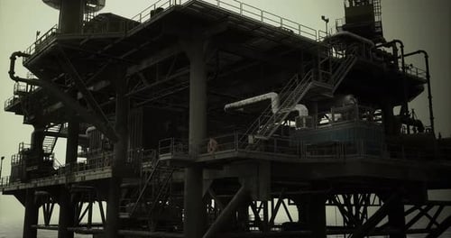 Industrial Offshore Oil Rig 3D Animation