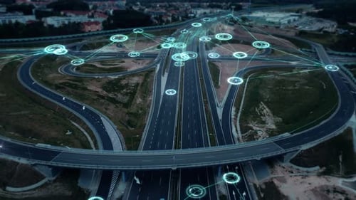 Futuristic Digital Network Connecting Vehicles on Smart Highway