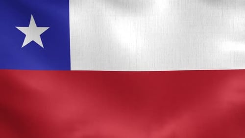 Chilean National Flag Waving Seamless Loop