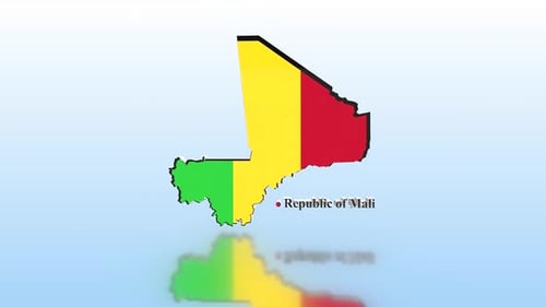 Mali Map With Flag