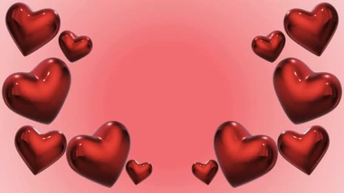 Animated 3D Love Hearts Floating Frame Overlay