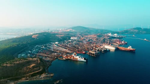 Ship Breaking Yard Demolition Yard Where Old Cargo Ships Tankers in Turkey