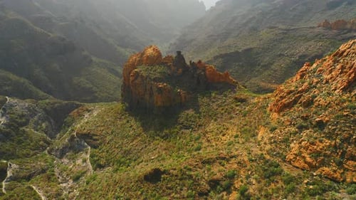 Aerial View of the Mountains in Tenerife Masca Gorge