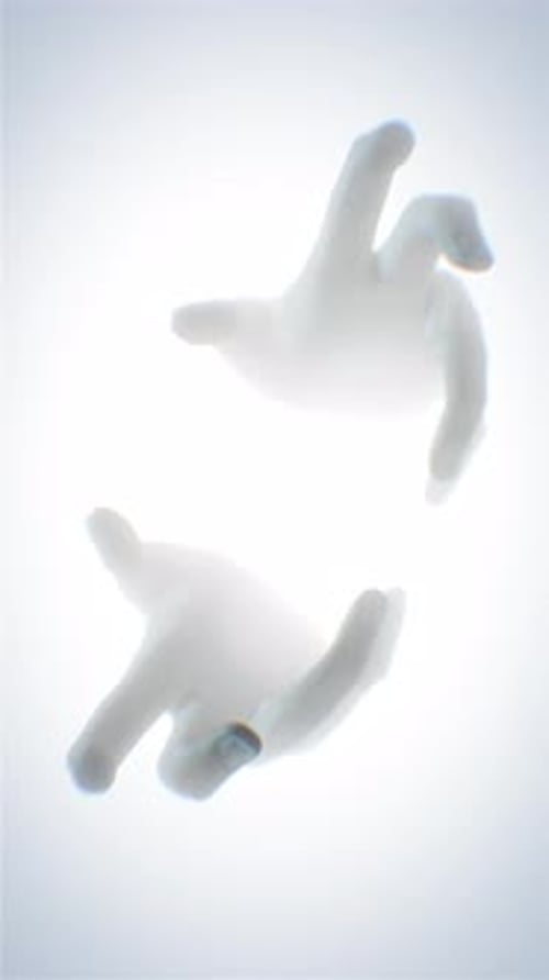 Abstract Fluid Hand Gestures Rising and Falling Animation