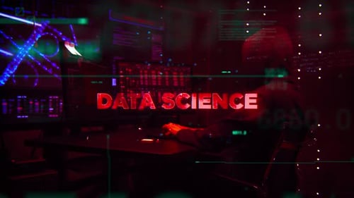 Data Science Word On Hacker Concept Technology Futuristic Data Background