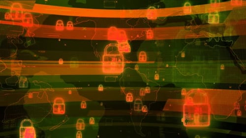 Cyber Security Lock Animated Background