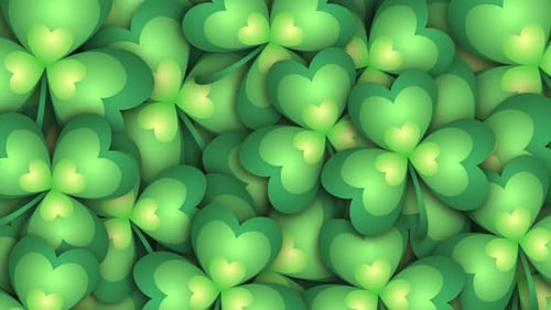 Green shamrock leaf transition on transparent background