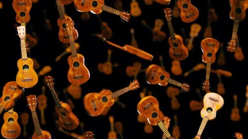 Falling Ukulele On Black