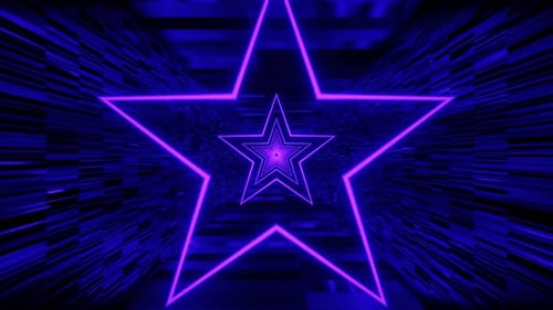 Tricolor Star Tunnel Background Loop Animation in 1080HD