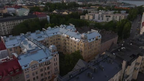 High Angle View of Blocks of Apartment Buildings Aerial View of Residential Urban Neighborhood