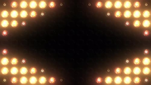 Colorful Loop Led Back Wall Light Bulbs Glowing Lamp Background Animation Golden Motion Background