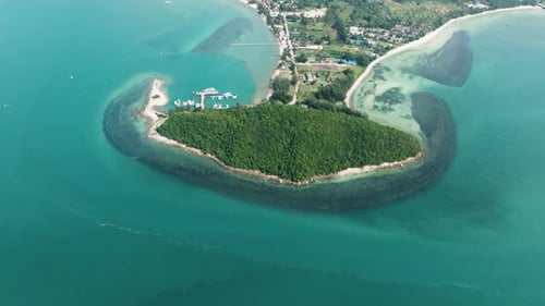 Lush Island Surrounded By Turquoise Sea with Scenic Coastline Lipa Noi Ko Samui Thailand