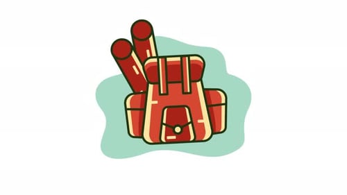 Animated Backpack Icon for Adventure and Travel