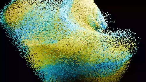 Abstract Swirling Particles Fluid Background Animation