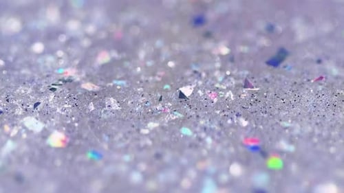 Shimmering Glitter Particles in Macro Close-Up Shot