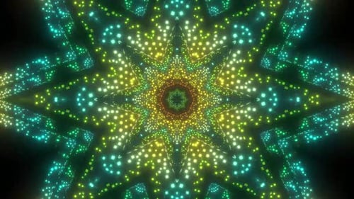 Tunnel numérique hypnotique avec des carrés lumineux et vibrants en mouvement