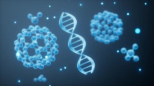 Animated DNA Double Helix and Molecular Structures Background