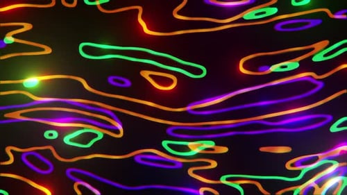 Neon Liquid Outline Loop – Dynamic 4K Seamless Animation for VJ and Motion Design